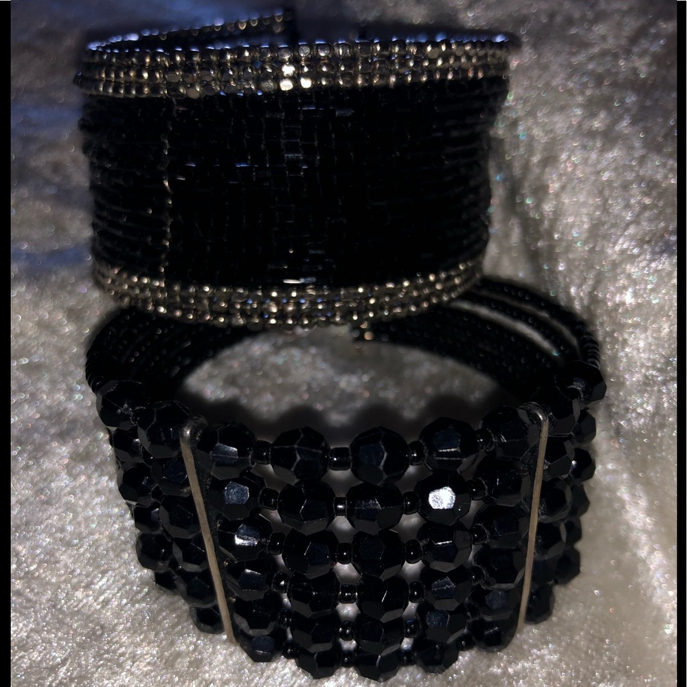 Pretty Black Beaded Bracelets 🖤